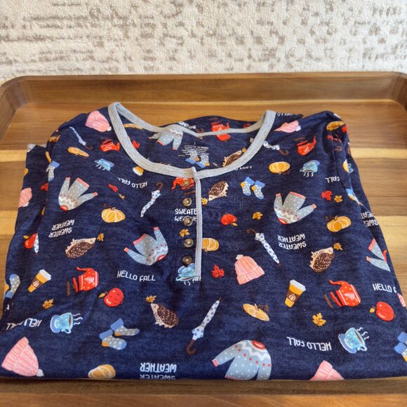 Women's Cuddl Dud PJs Set (Navy Blue) TL - Picture 1 of 4